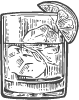 black graphic of cocktail