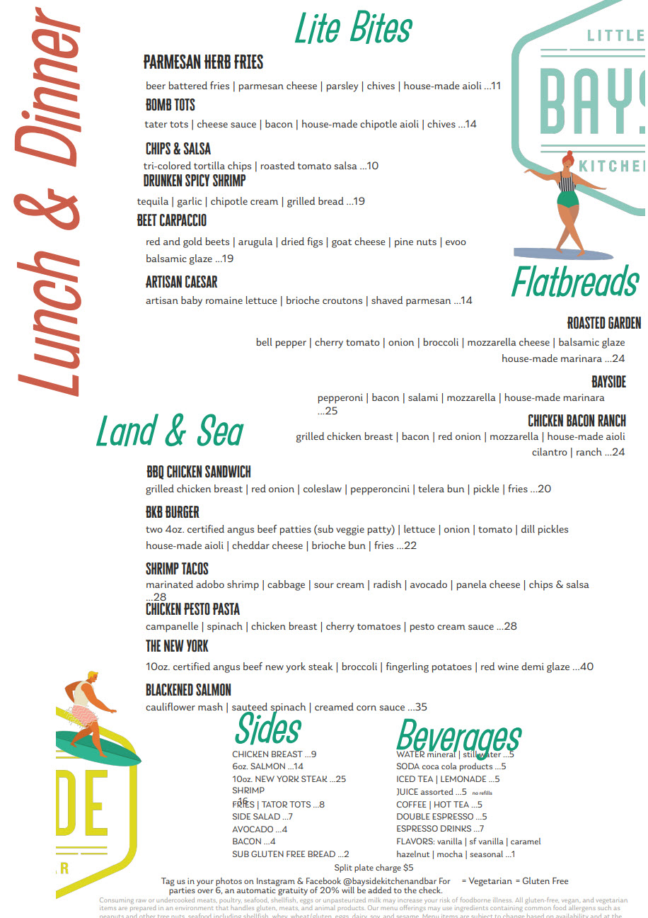 a menu of a restaurant