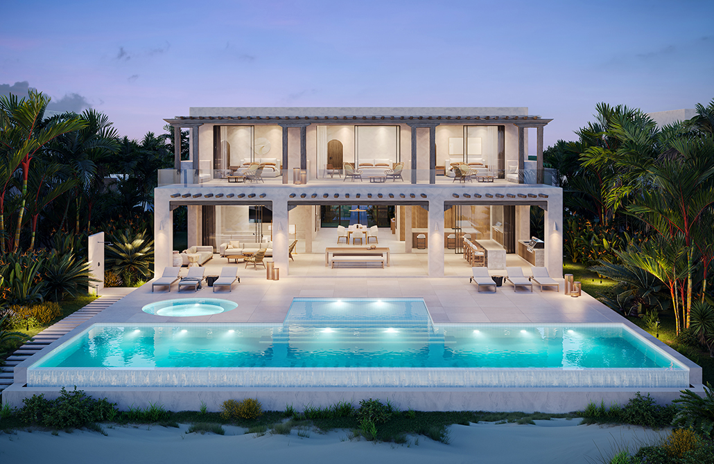 a house with a pool and a deck