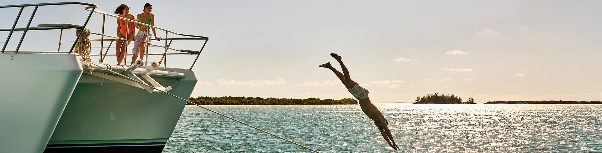a man diving into the water