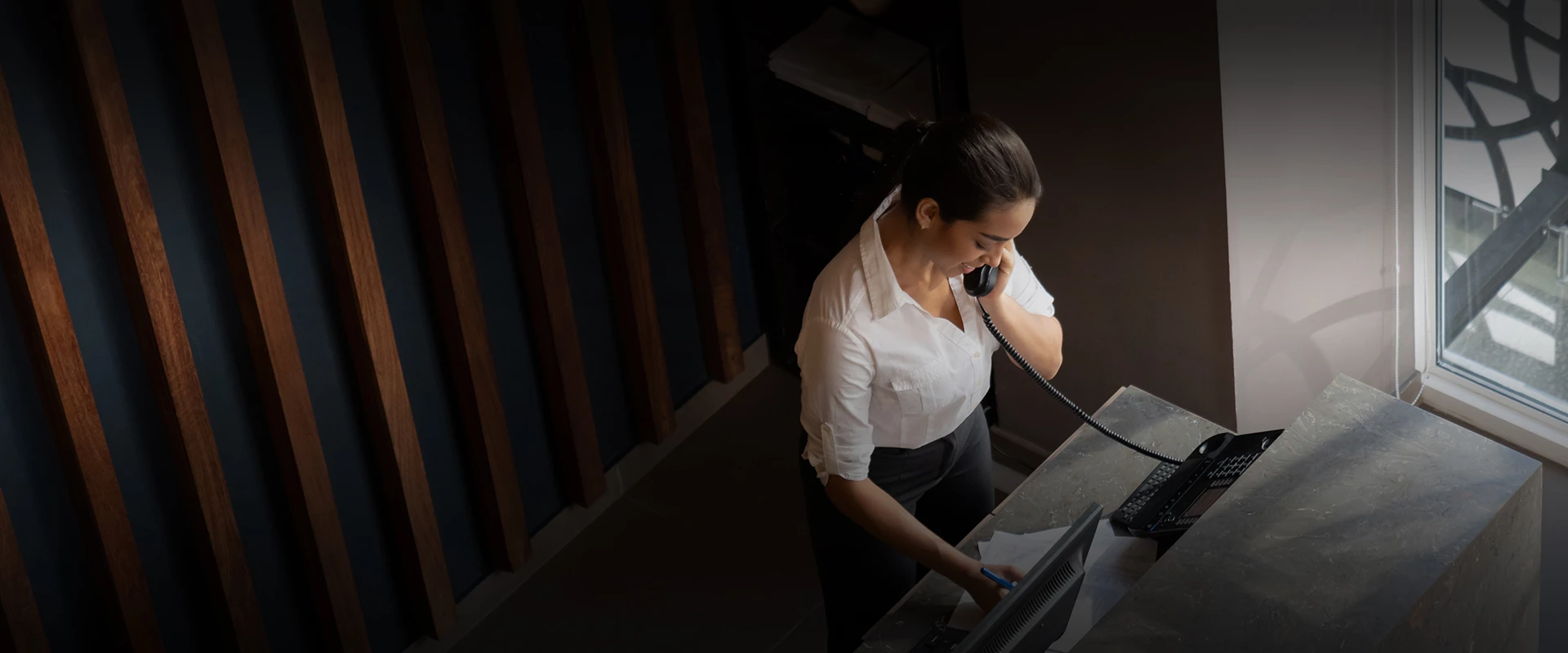 a woman talking on the phone