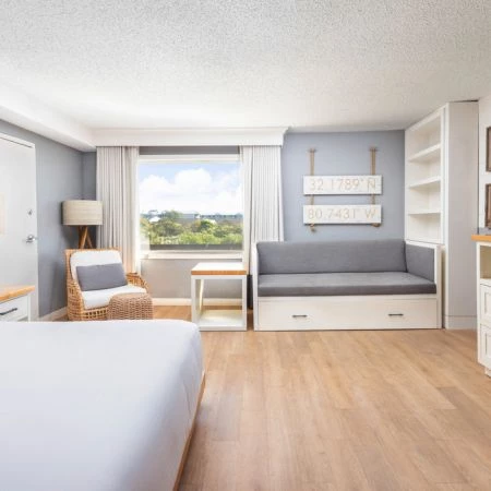 a room with a bed and a couch