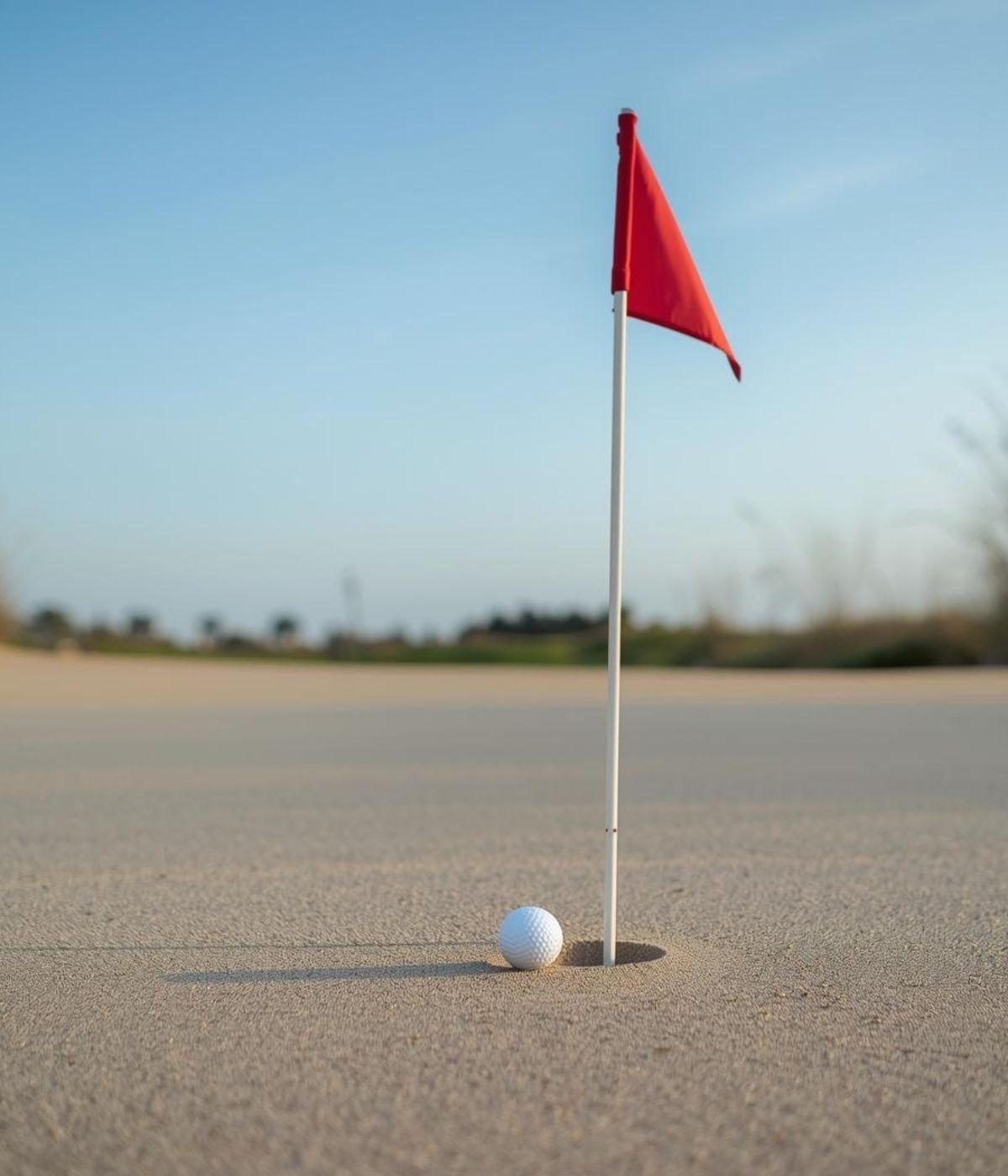a golf ball in the middle of a hole