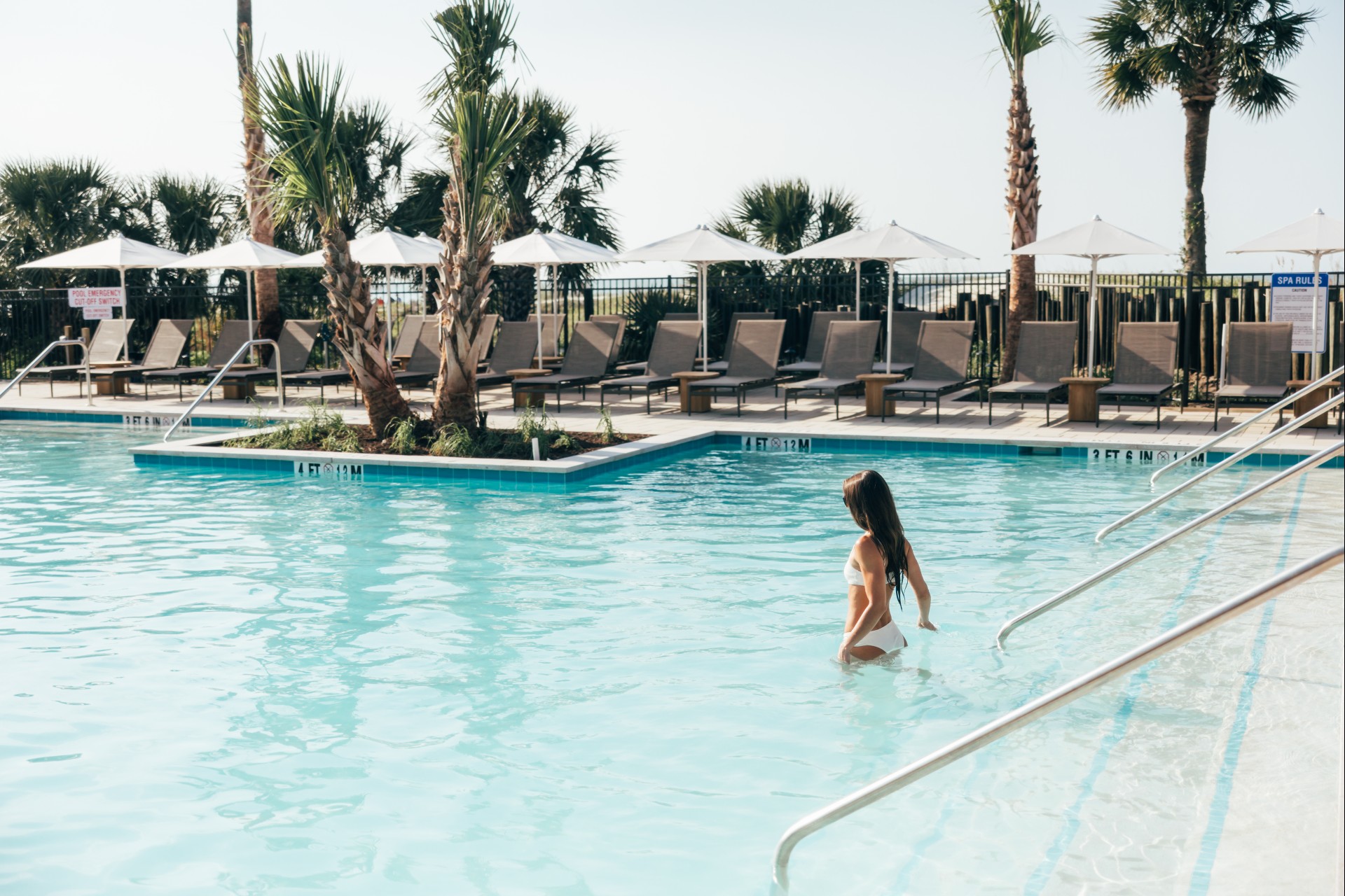 a woman in a swimming pool