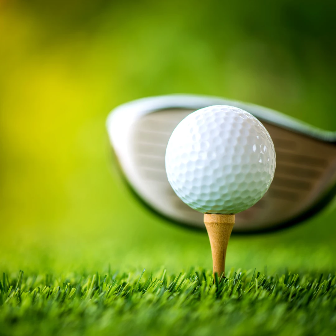a close-up of a golf ball