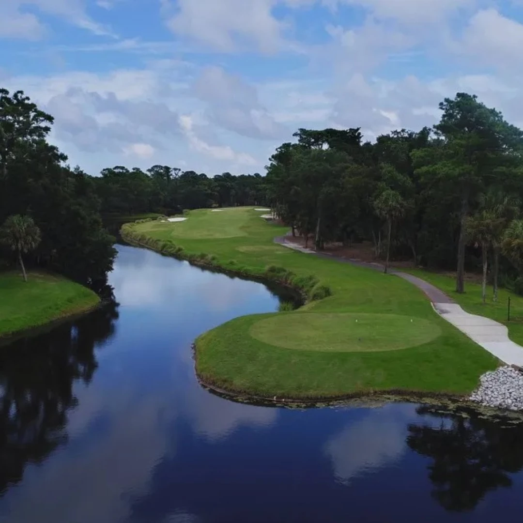 a river running through a golf course