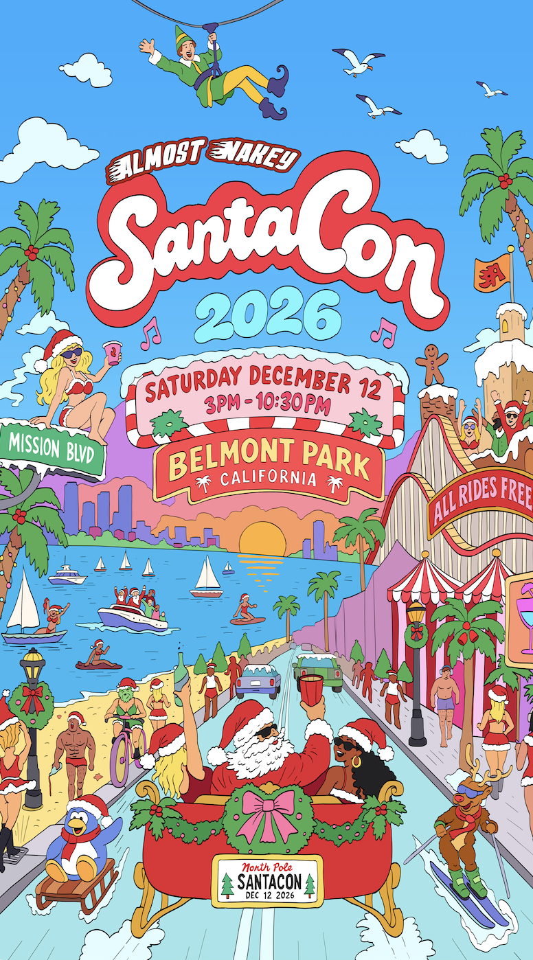 a poster of a santa claus parade