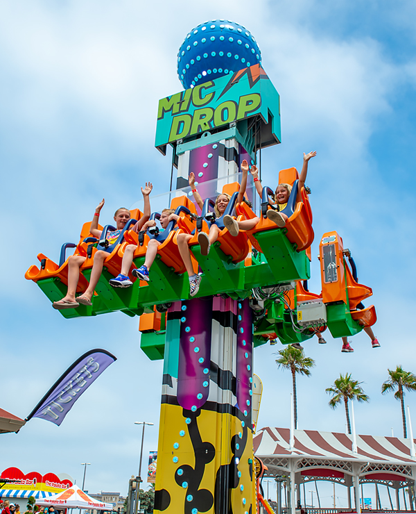 a group of people on a roller coaster