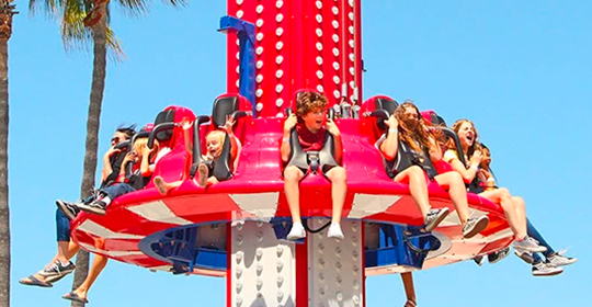 a group of people on a ride