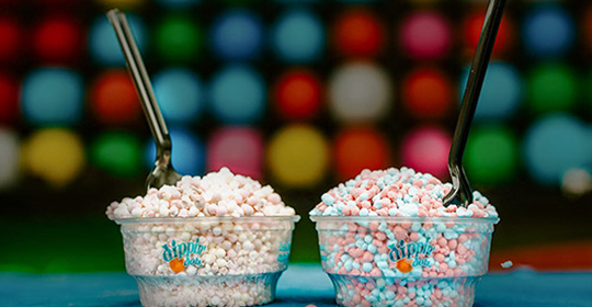 a couple bowls of candy
