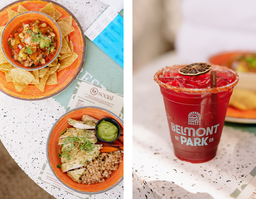 a collage of food on a table