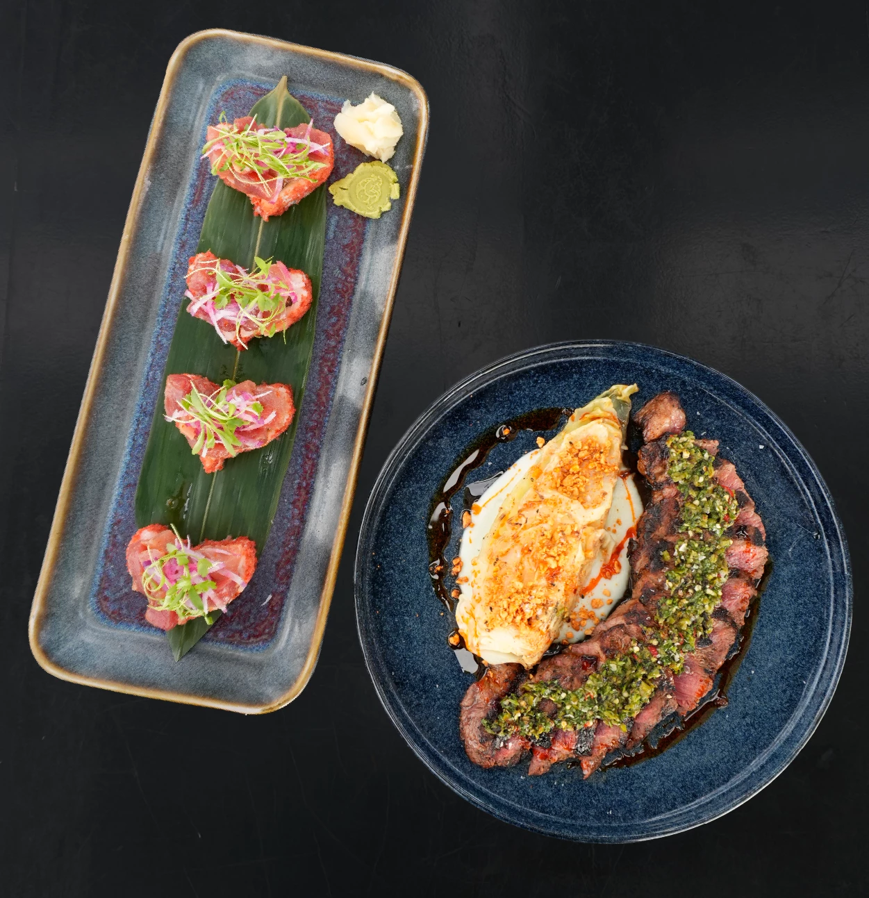 a plate of food on a table