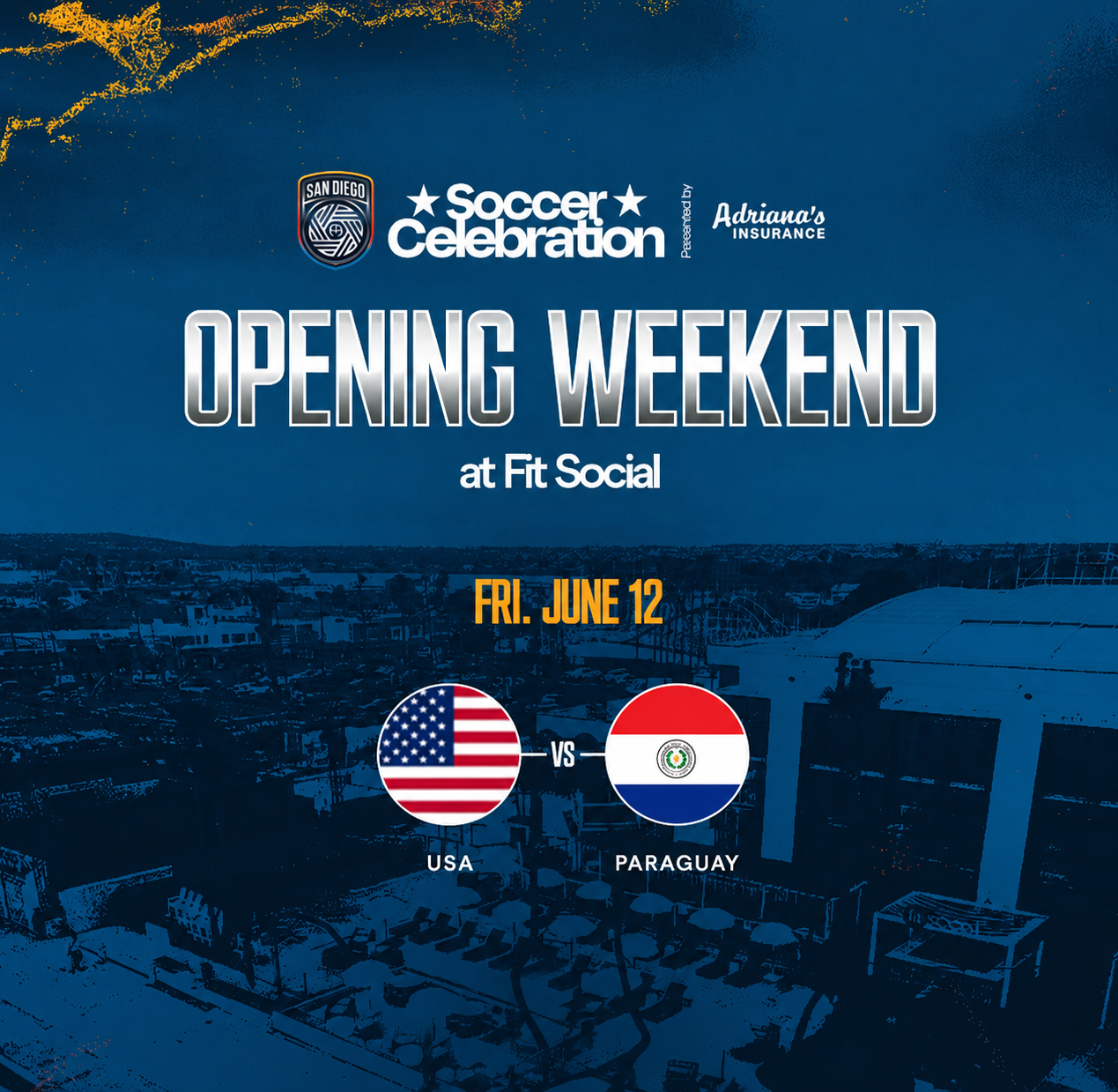 usa vs paraguay poster for opening weekend of soccer celebration