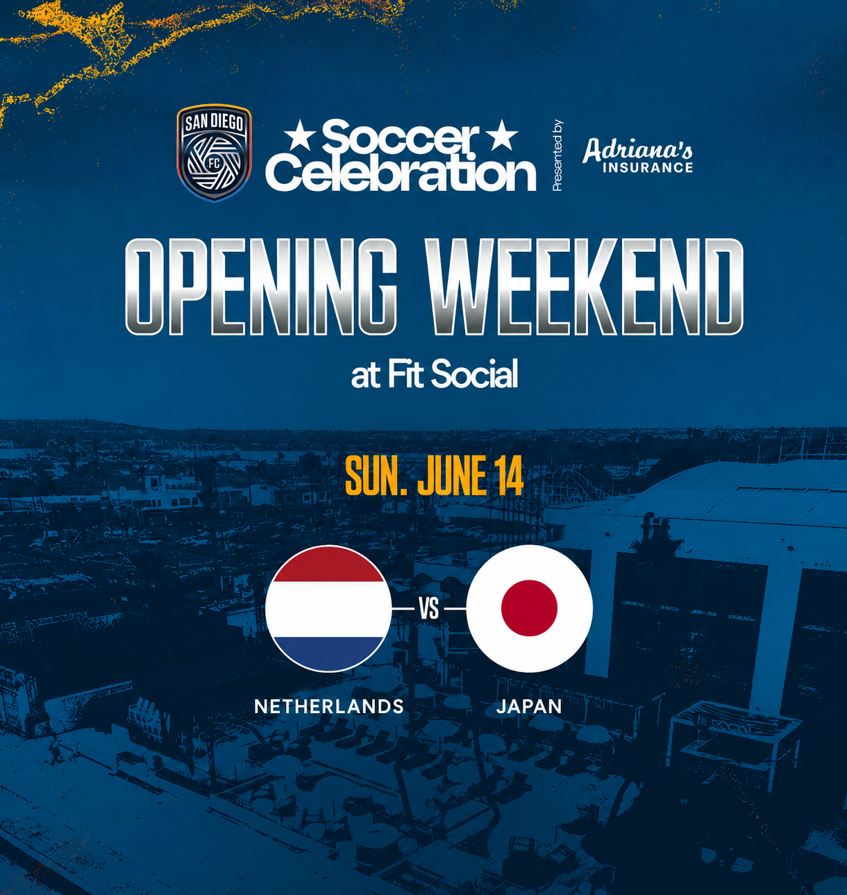 a poster for a football event about the netherlands vs japan game