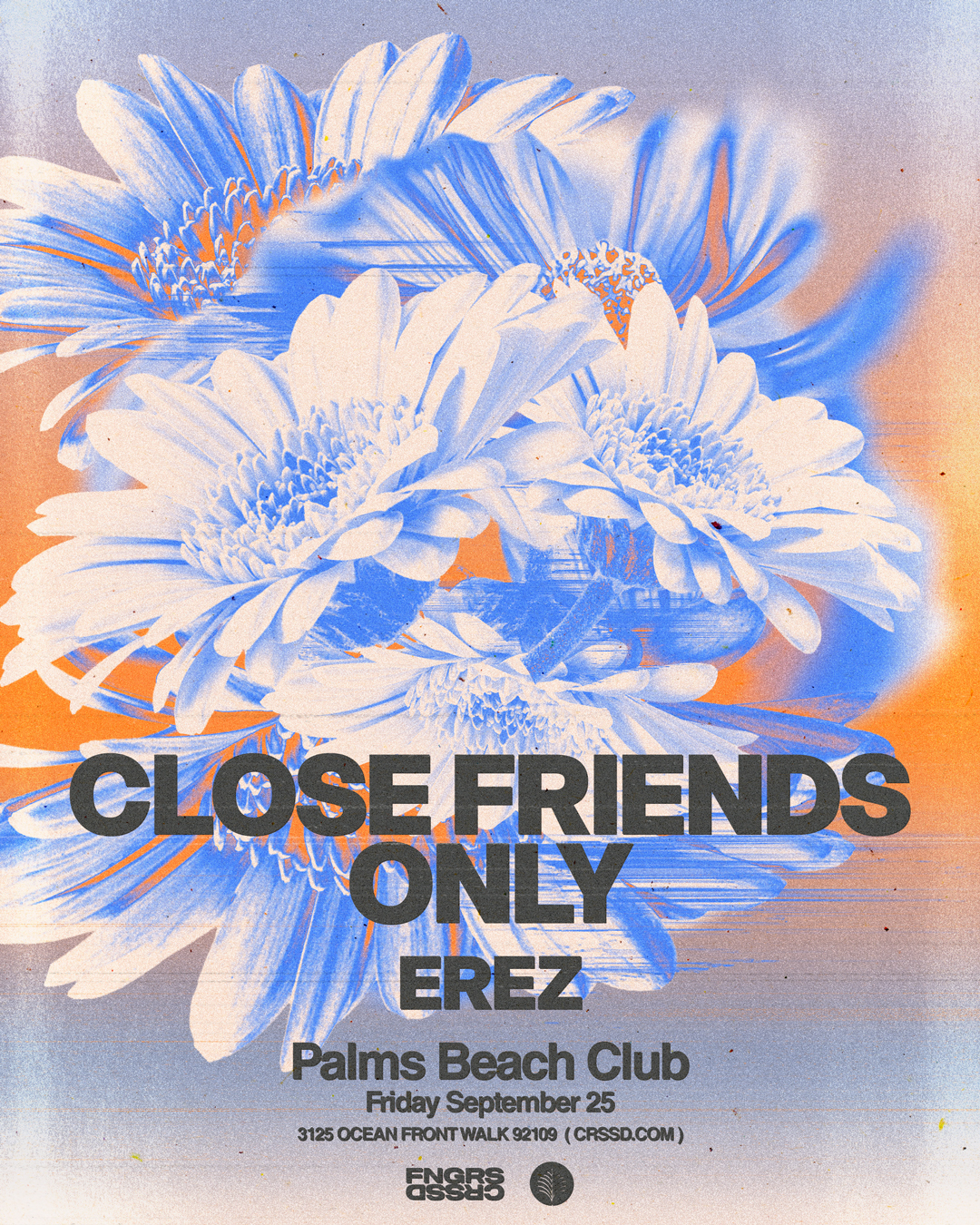 a poster with flowers and text
