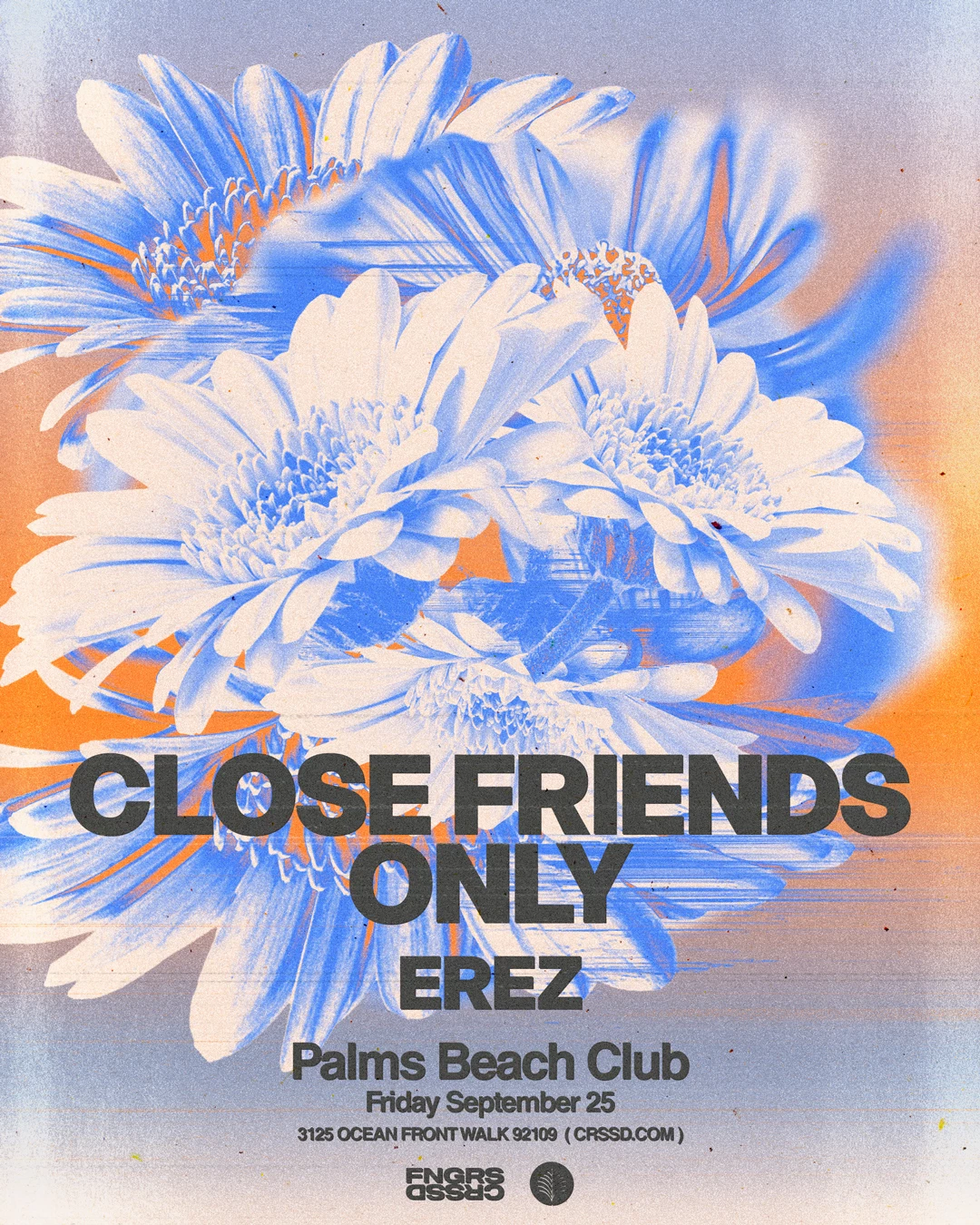 a poster with flowers and text