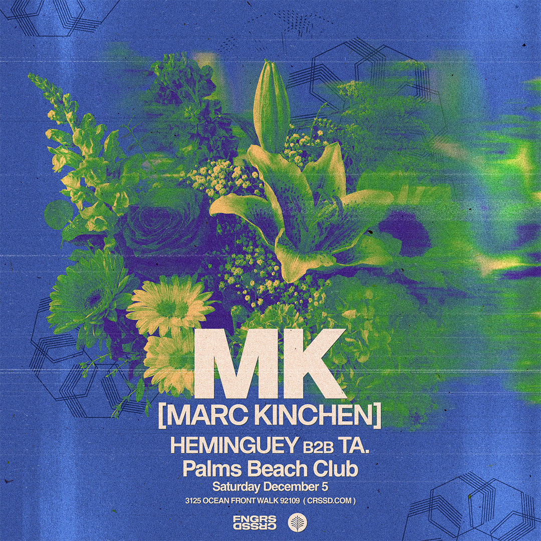 a poster with flowers and text promoting MK at Fit Social