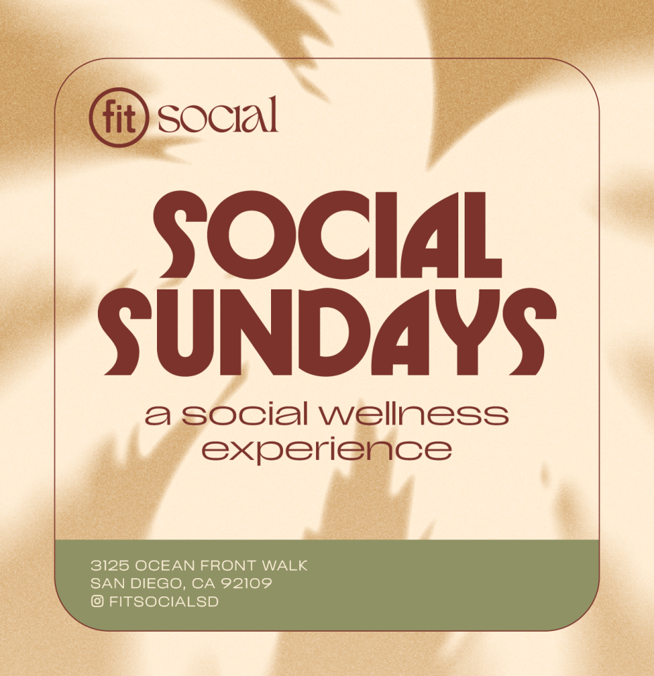 Promo graphic for Social Sundays at Fit Social