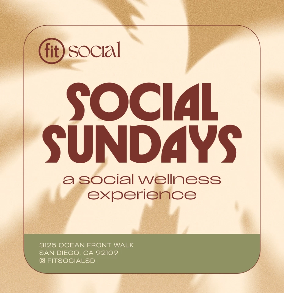 Promo graphic for Social Sundays at Fit Social