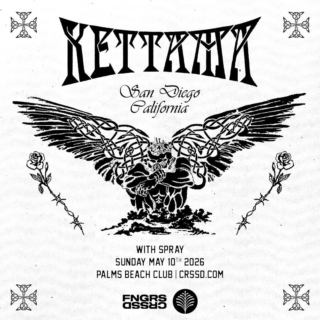 a black and white poster with a winged man and roses