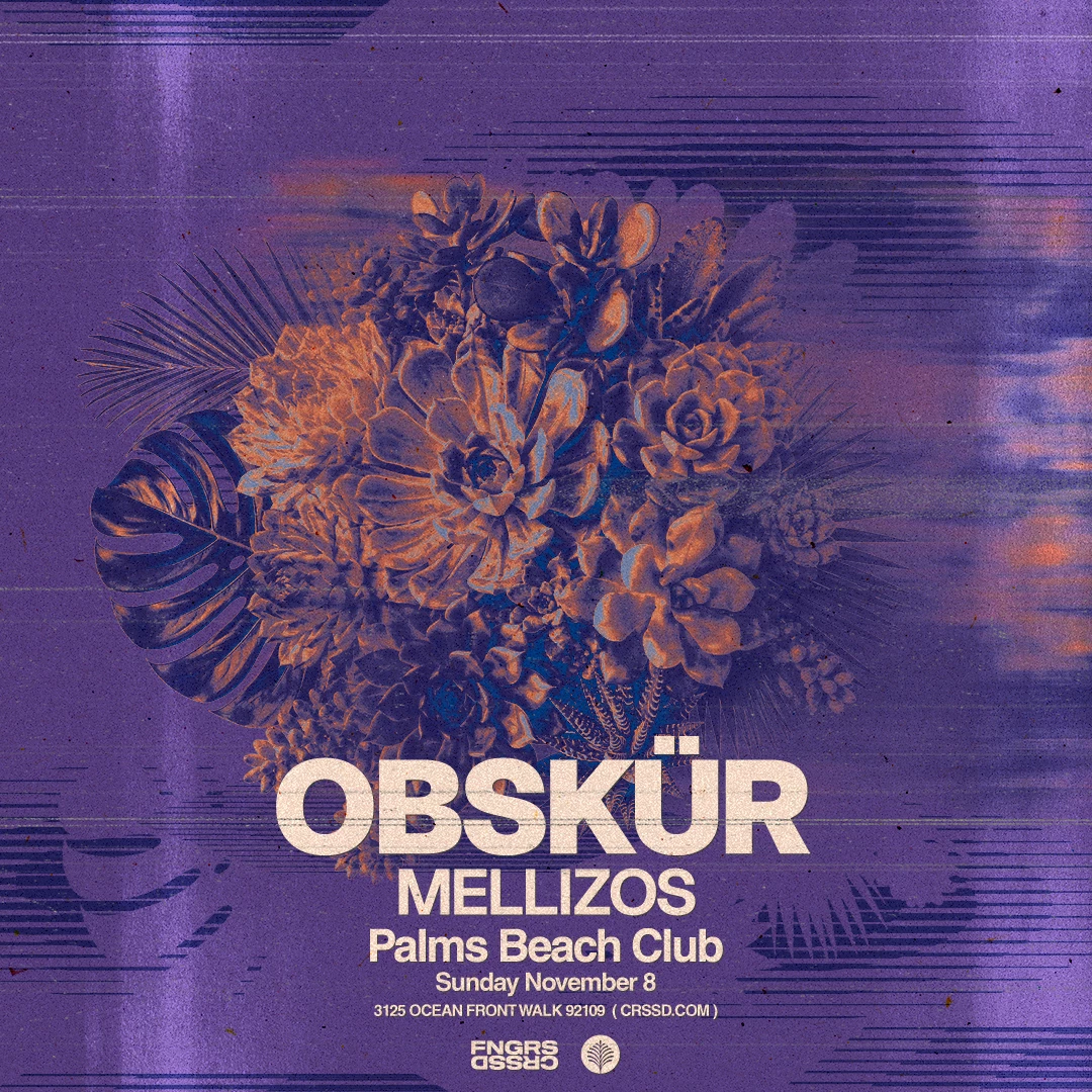 a purple poster with flowers