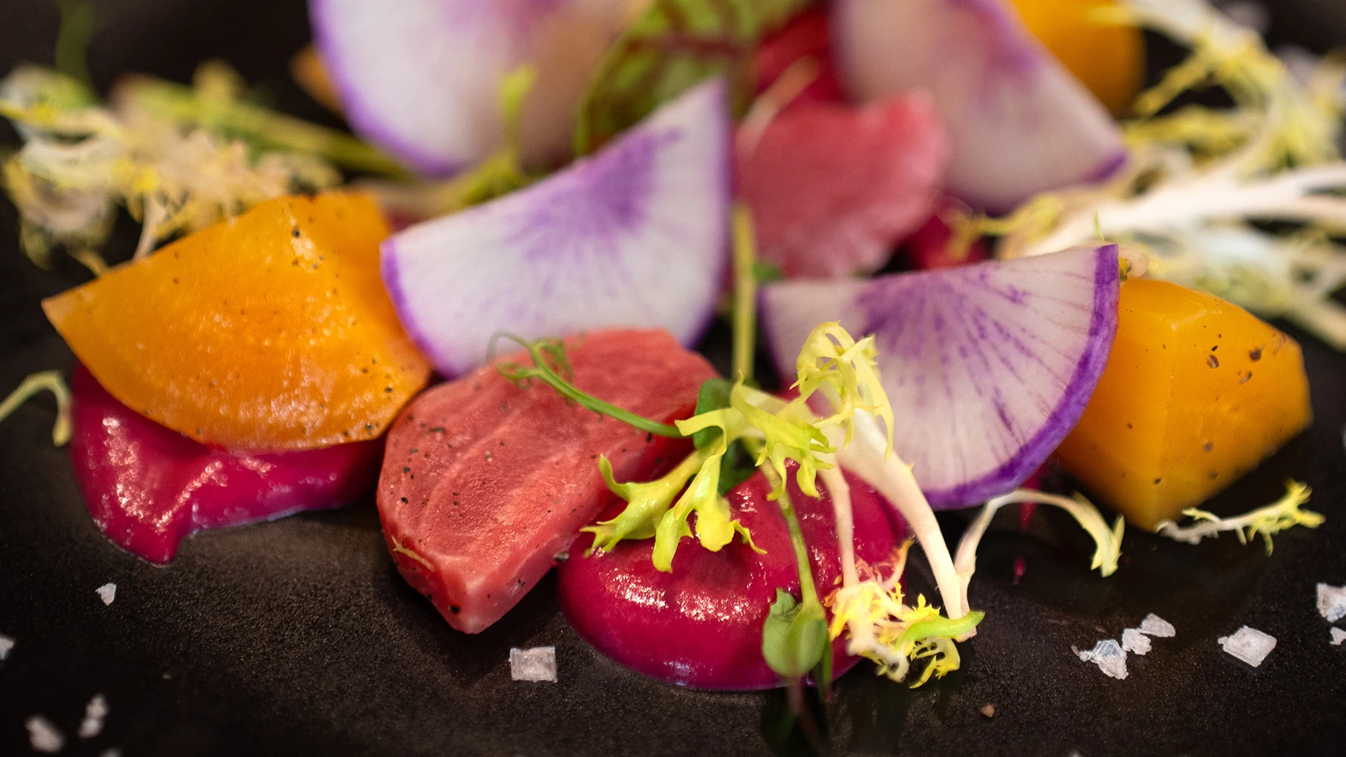 a plate of food with vegetables