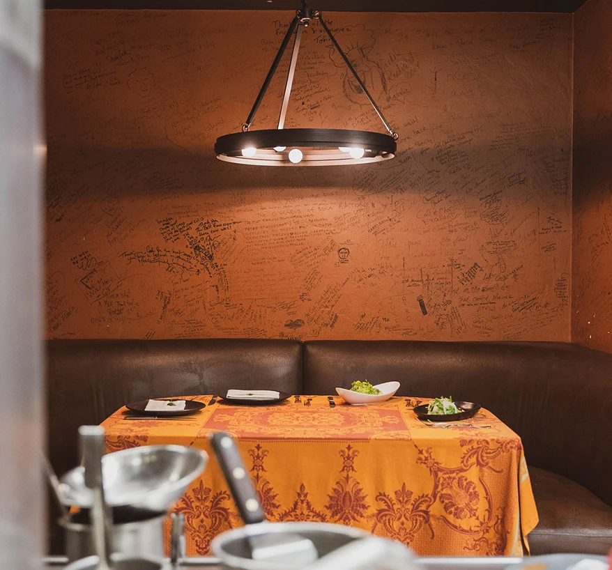 a table with plates on it