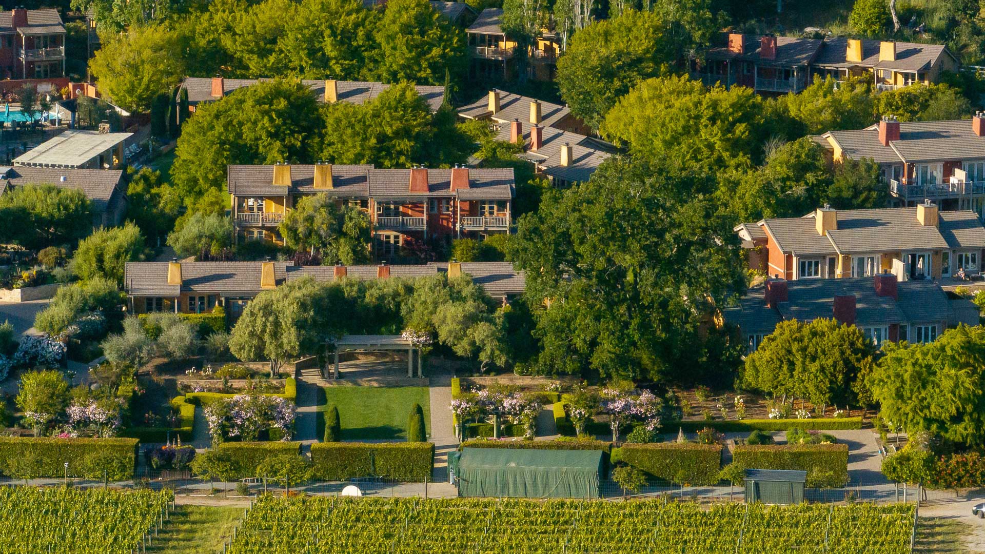 a aerial view of a neighborhood