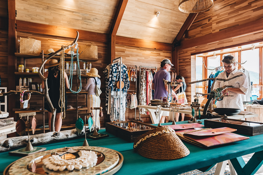 a group of people in a store