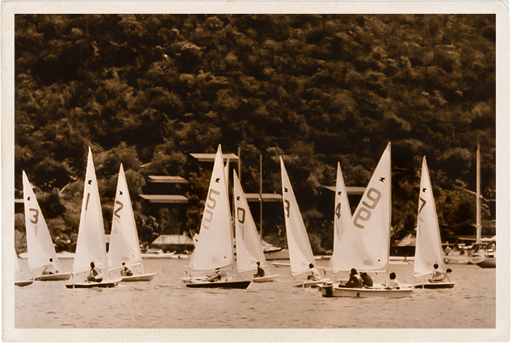 a group of sailboats on a lake