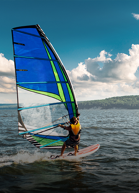 a person on a surfboard