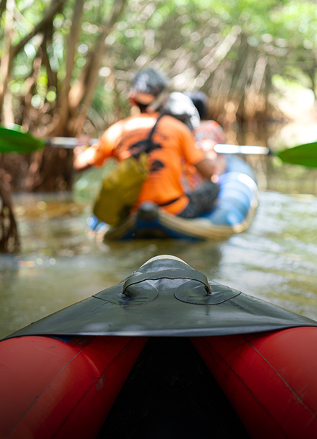 a close up of a kayak