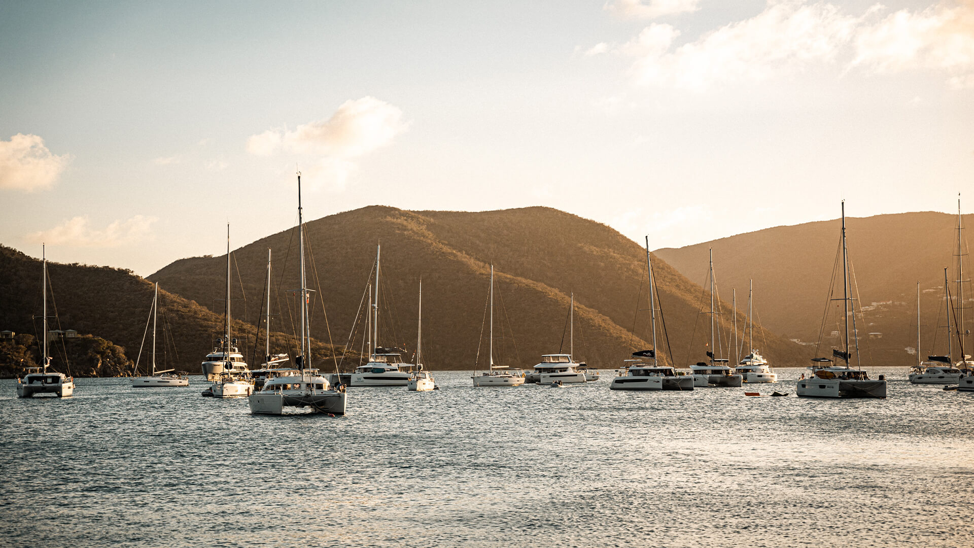 a group of boats in the water