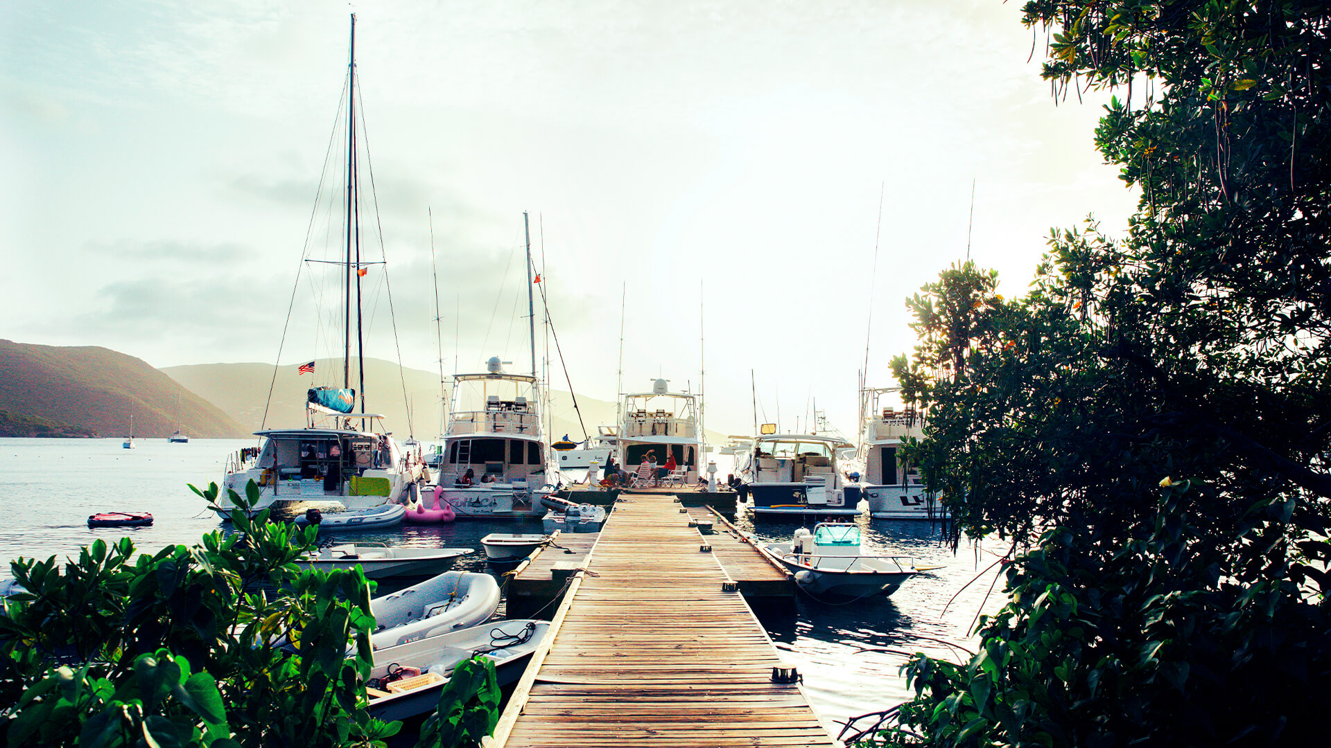 a dock with boats on it