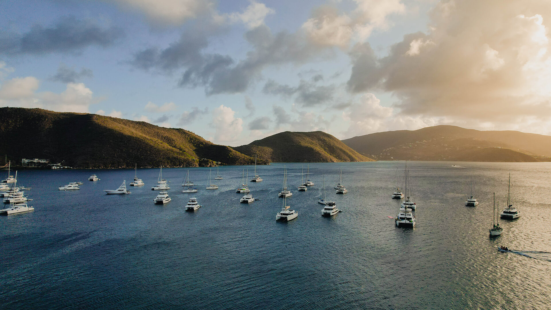 a group of boats in the water