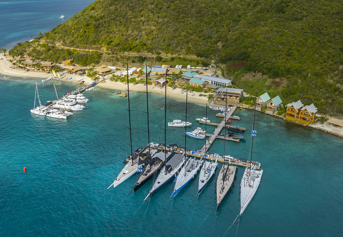 a group of boats in a harbor