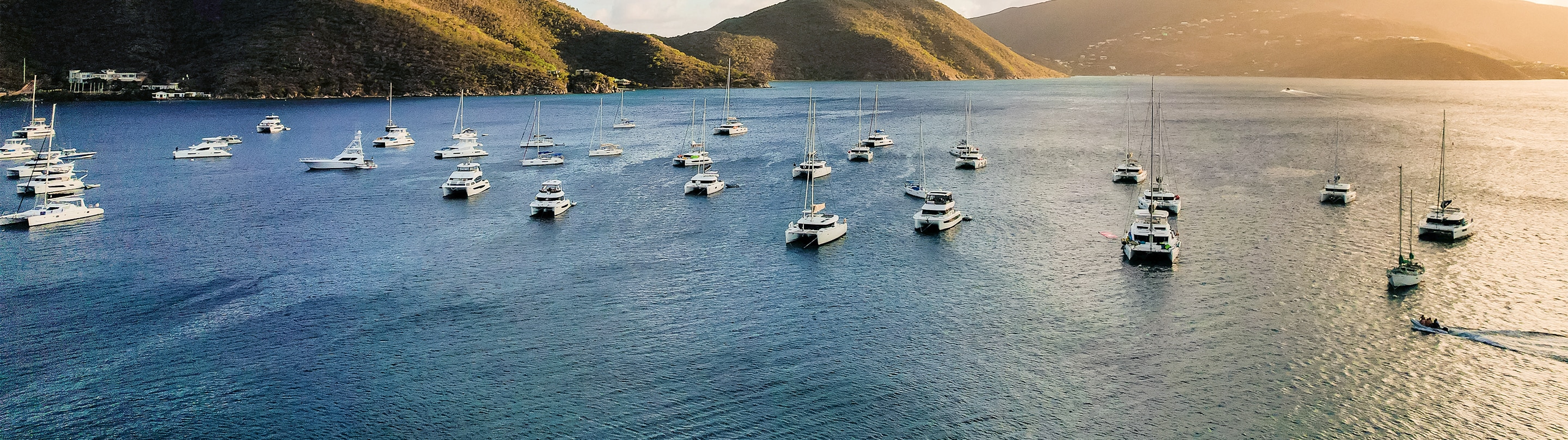 a group of boats in the water