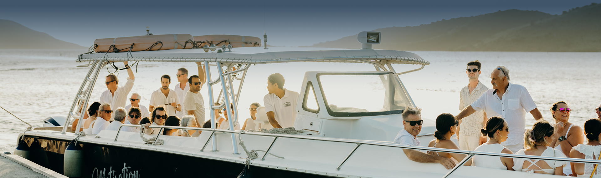 a group of people on a boat