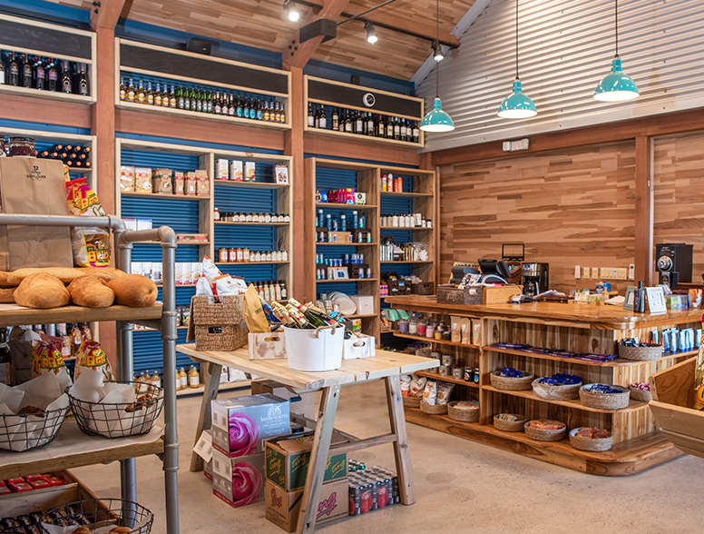 a store with shelves of food and drinks