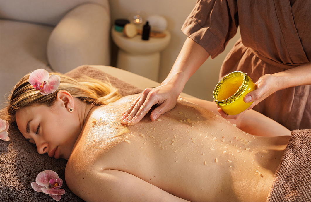 a woman getting a back massage