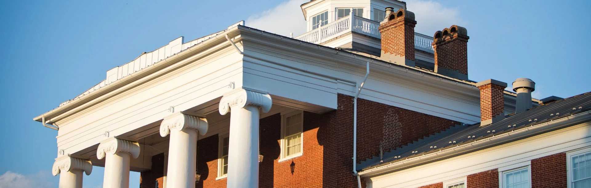 a building with a white column