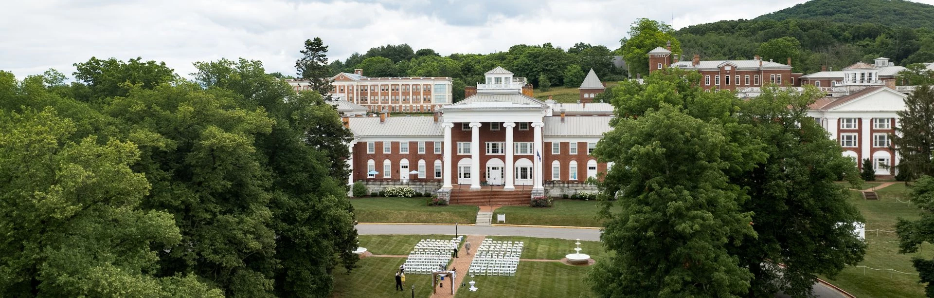 aerial view of a colonial house