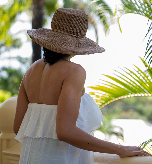 a woman wearing a hat