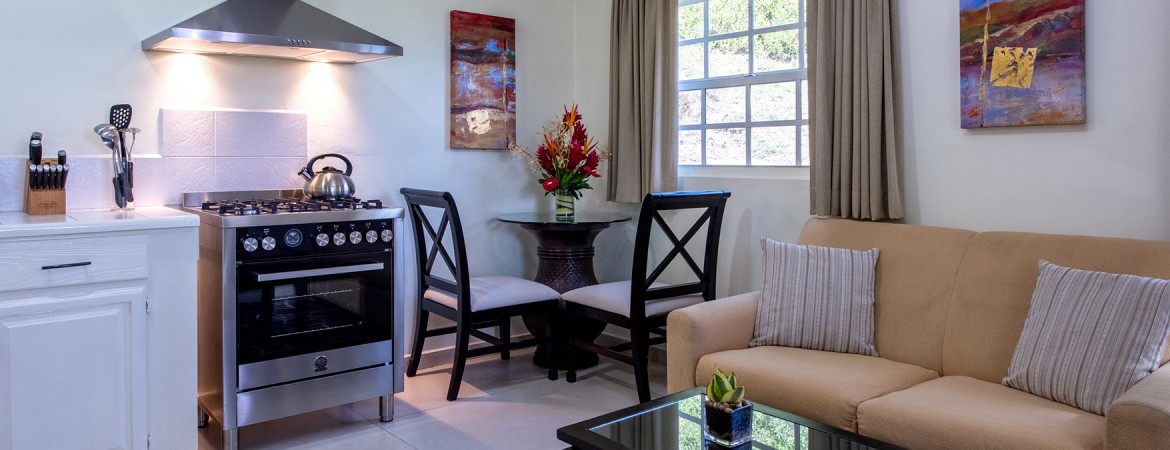 a room with a table and chairs