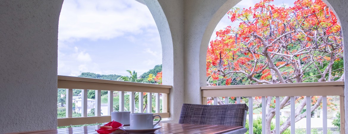 a table with a cup and a plate on it