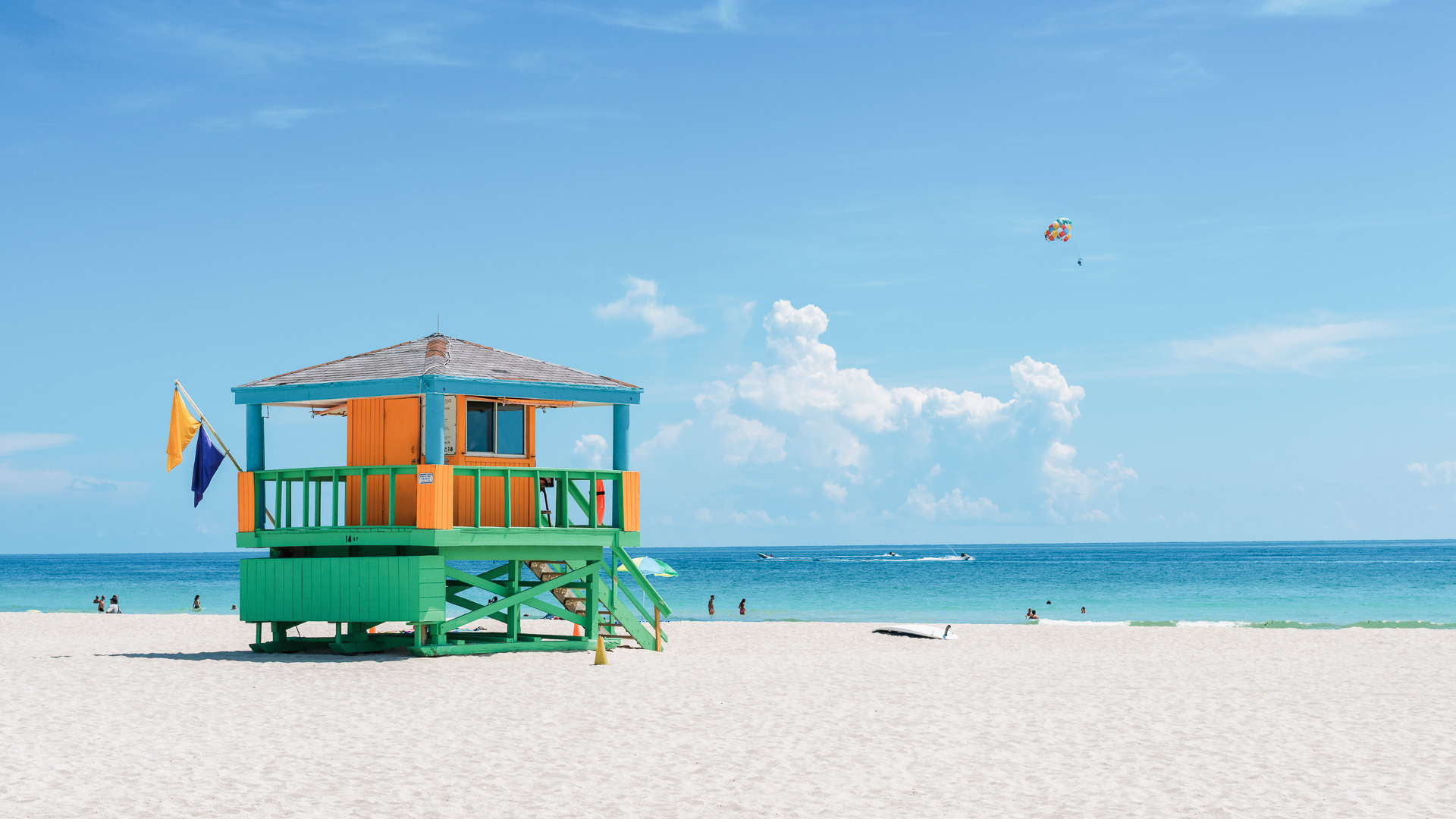 a lifeguard station on a beach