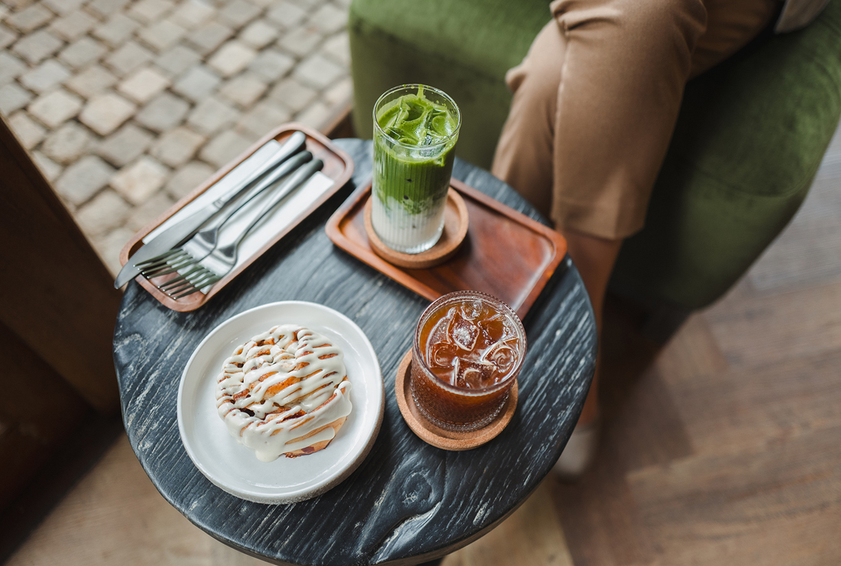 a table with food on it