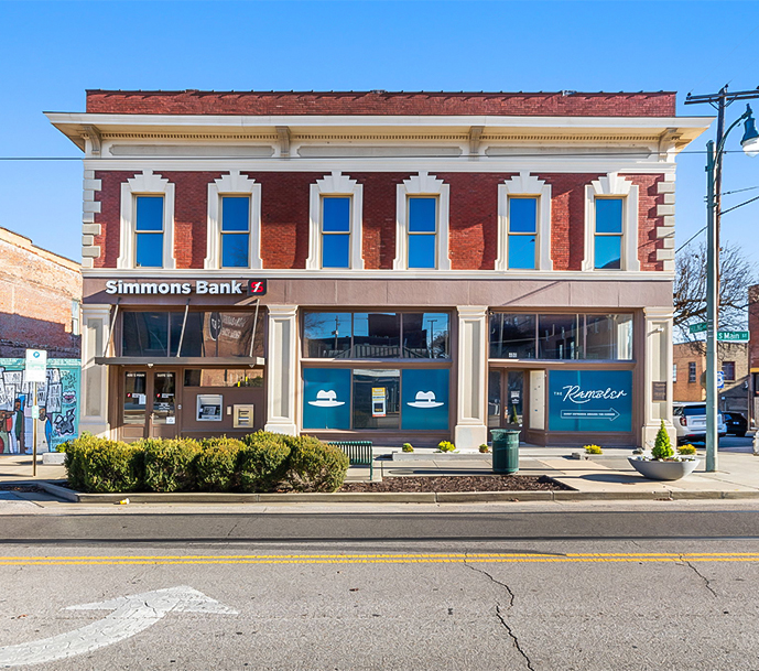 a building with a sign on the front