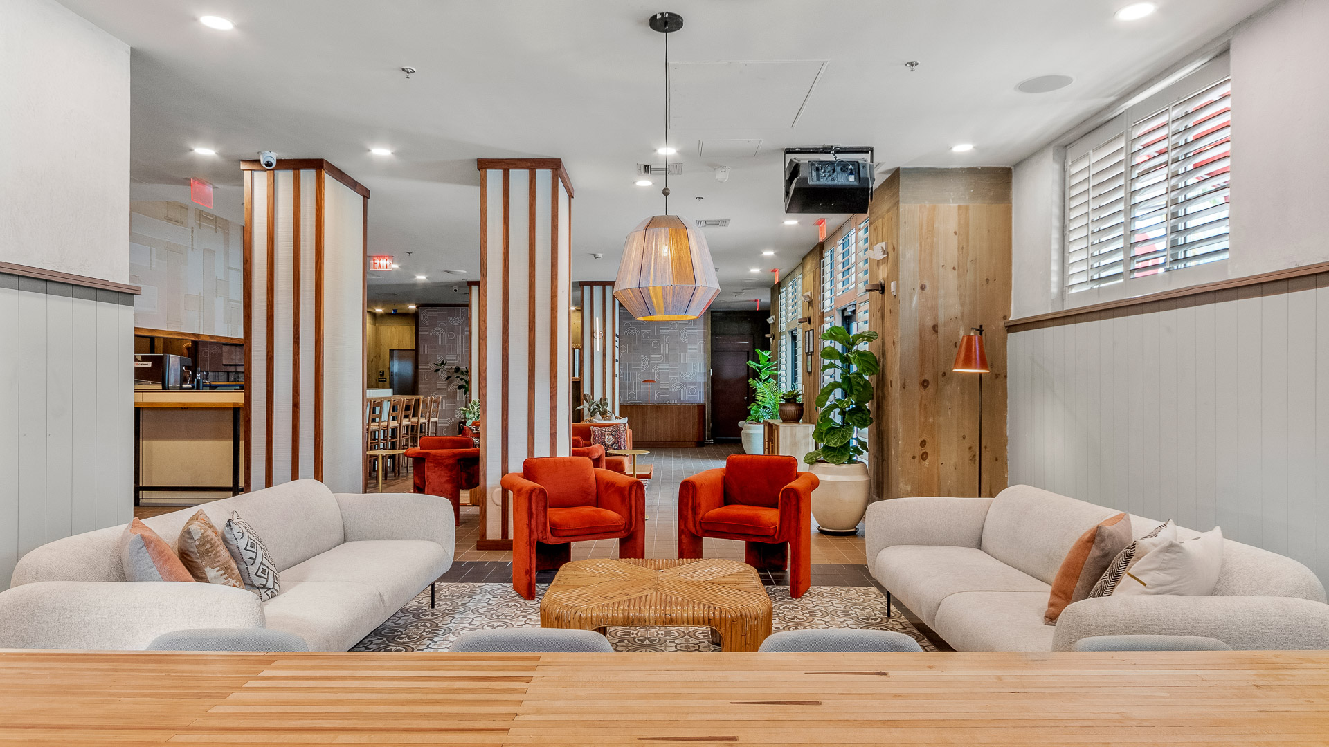 a room with couches and chairs