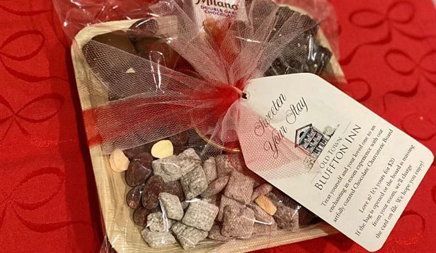 a gift bag of candy